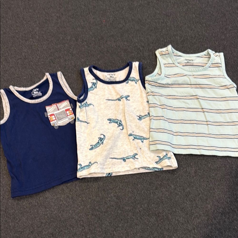 Carter's Blue and Cream Tank Tops Set
